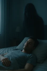 Spirit spouses: biblical deliverance from incubus and succubus—person sleeping in bed with a shadowy figure standing over them"