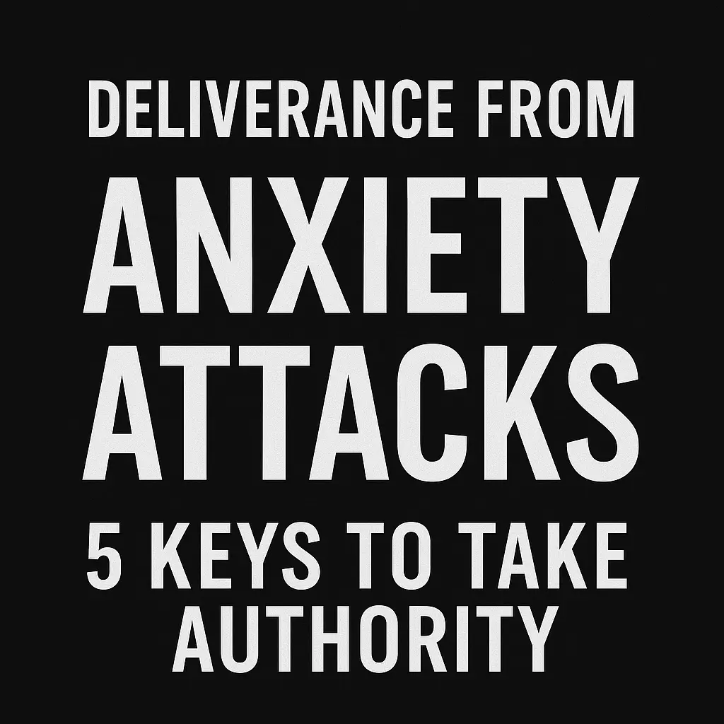 "Deliverance from anxiety attacks — a cross breaking through dark storm clouds, symbolising freedom from panic"