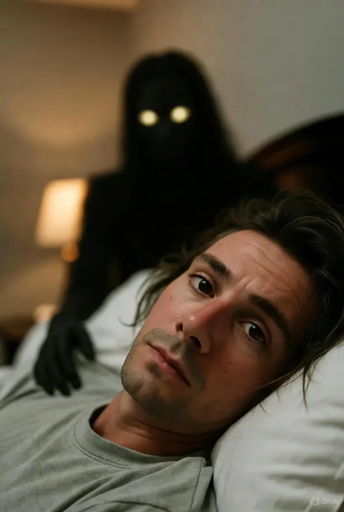 monitoring spirits watching man in bed